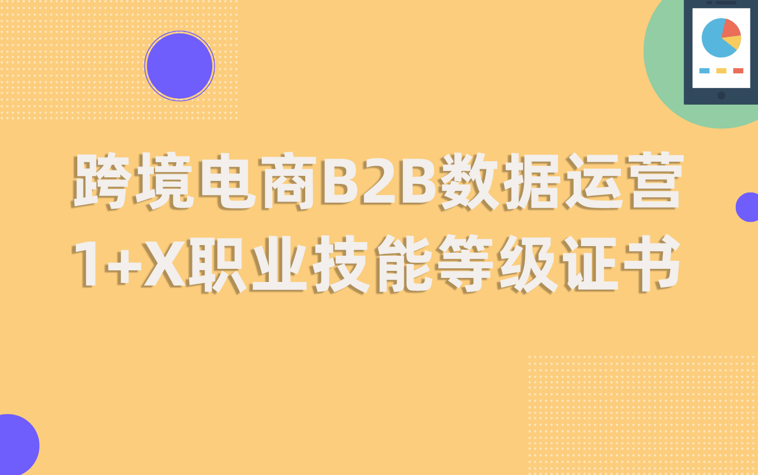 跨境电商B2B数据运营1+X职业技能等级证书